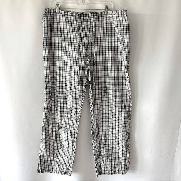 ASOS DESIGN Women’s Mono Check Tall Straight Leg Pull On Poplin Pants Size 16 - Picture 1 of 9